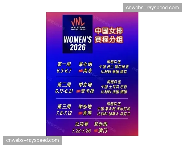 世界排球联赛VNL 2026年分站赛程公布，16支劲旅争夺巴黎奥运资格